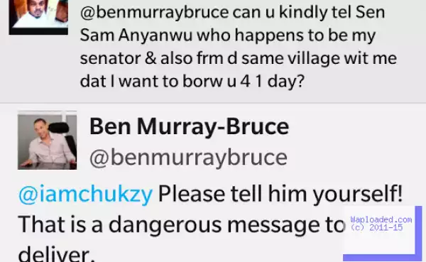 Funny Convo Between Ben Murray-Bruce And Twitter User